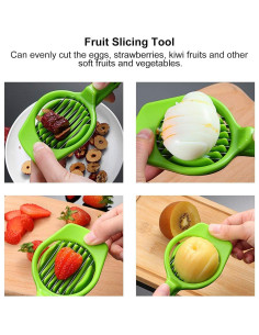 Cortador de Huevos y Frutas Beufee - Acero Inoxidable Verde 2