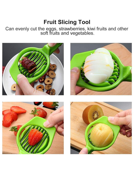 Cortador de Huevos y Frutas Beufee - Acero Inoxidable Verde