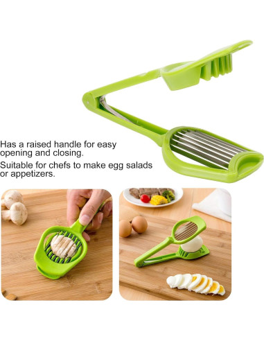 Cortador de Huevos y Frutas Beufee - Acero Inoxidable Verde