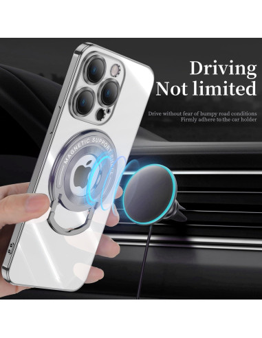 Funda Magnética QLTYPRI para iPhone 11 Transparente Plata