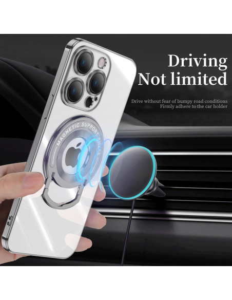 Funda Magnética QLTYPRI para iPhone 11 Transparente Plata