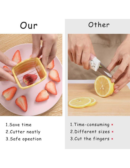 Cortador de Frutas y Huevos 2Pcs NBNTGH Acero Inoxidable