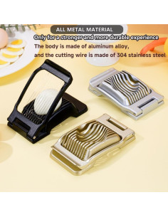 Cortador de Huevos SYXLTSH Metal Dorado 13.5 cm 2