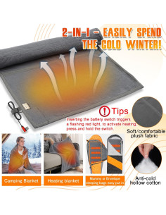 Forro de Saco de Dormir Calentado HJDHS 190x64 cm USB 2