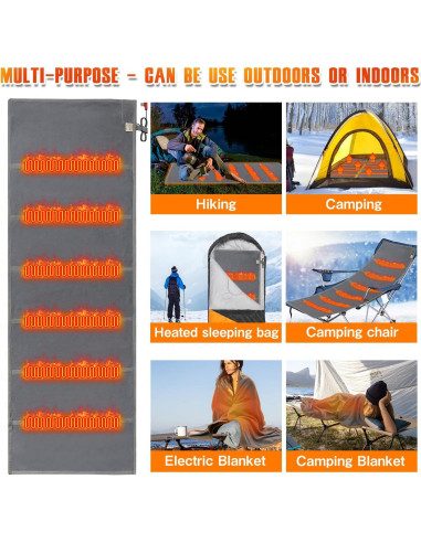 Forro de Saco de Dormir Calentado HJDHS 190x64 cm USB