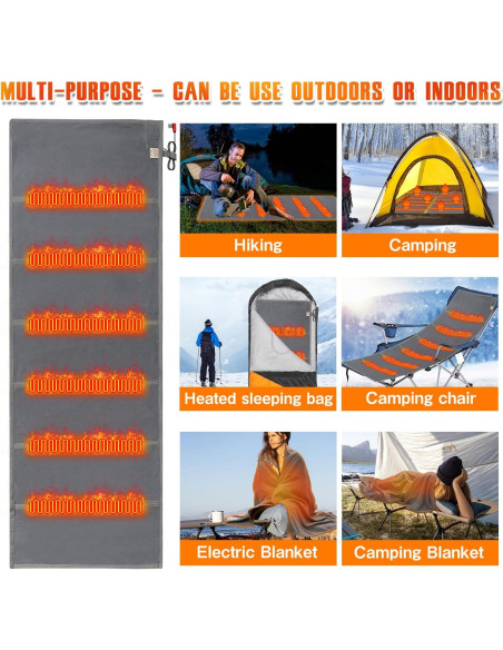 Forro de Saco de Dormir Calentado HJDHS 190x64 cm USB