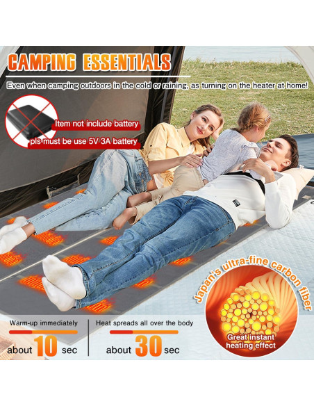 Forro de Saco de Dormir Calentado HJDHS 190x64 cm USB