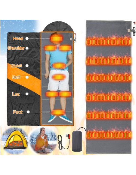 Forro de Saco de Dormir Calentado HJDHS 190x64 cm USB
