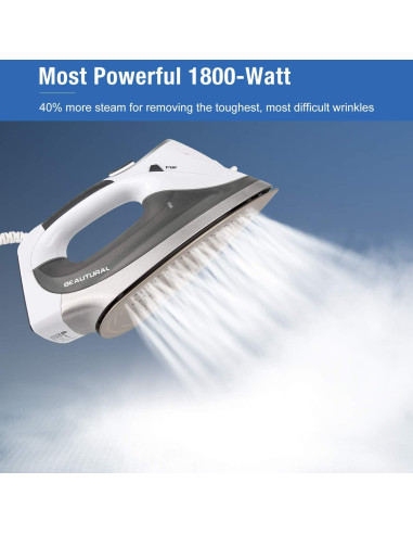 Plancha de Vapor BEAUTURAL 1800W LCD Cerámica Gris 9 Modos