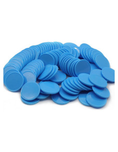 Juego de 100 Fichas de Plástico para Aprendizaje 25 mm Azul