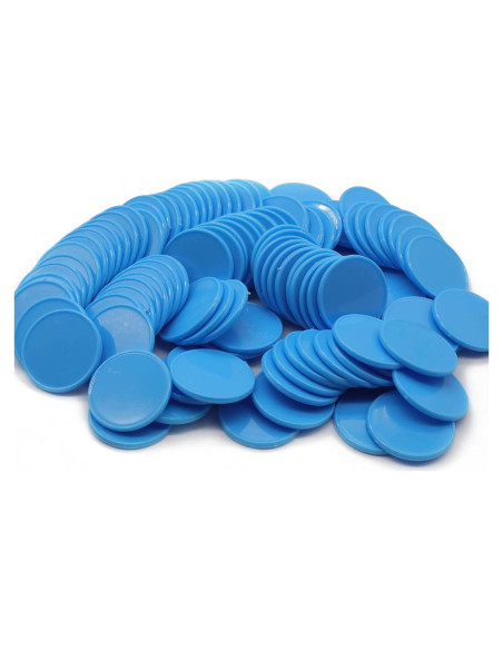 Juego de 100 Fichas de Plástico para Aprendizaje 25 mm Azul