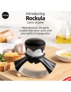 Prensa de Ajo Rockula OTOTO - Acero Inoxidable 12.8x11.7 cm 2
