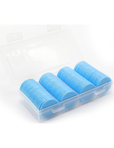 Juego de 100 Fichas de Plástico para Aprendizaje 25 mm Azul