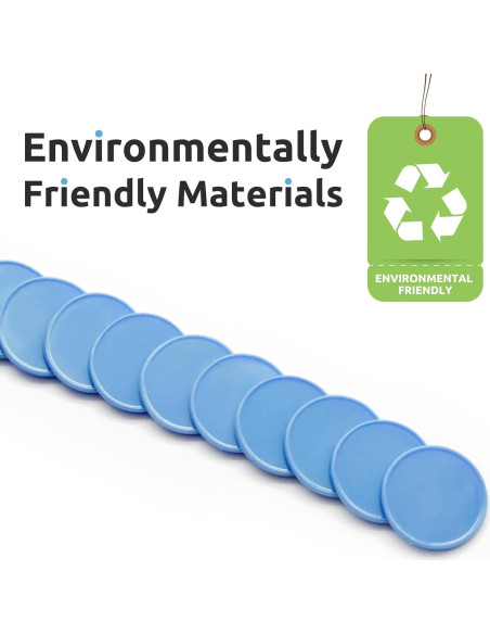 Juego de 100 Fichas de Plástico para Aprendizaje 25 mm Azul