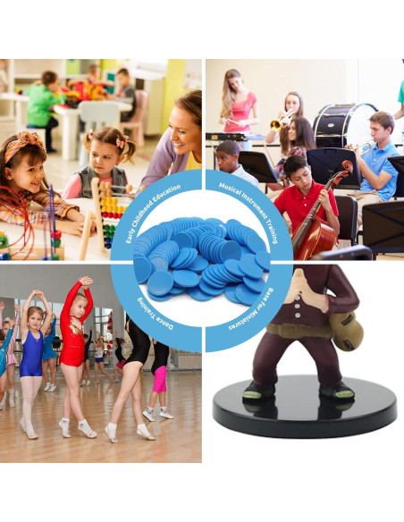 Juego de 100 Fichas de Plástico para Aprendizaje 25 mm Azul