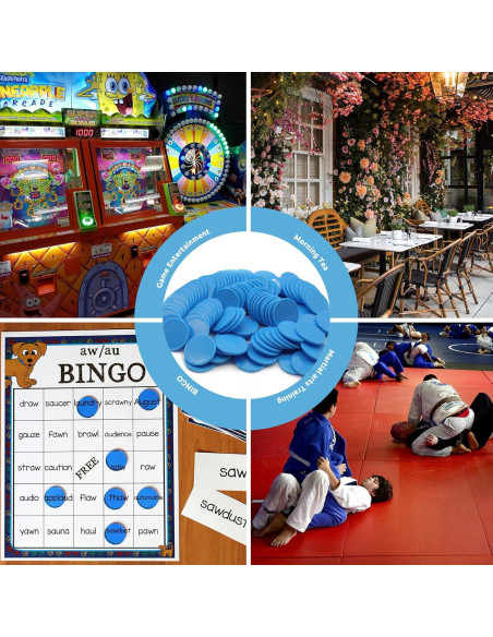 Juego de 100 Fichas de Plástico para Aprendizaje 25 mm Azul