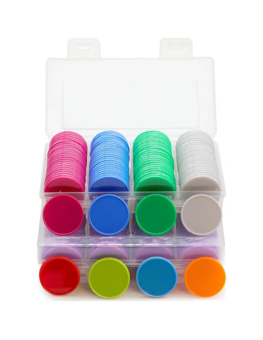 Juego de 100 Fichas de Plástico para Aprendizaje 25 mm Azul