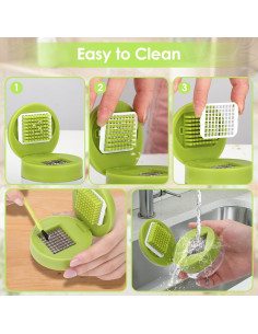 Juego de Prensa de Ajo PINYUE 2 Piezas Acero Inoxidable 2