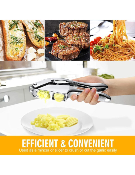 Prensa de Ajo 2 en 1 KOUISYY Acero Inoxidable Fácil Limpieza