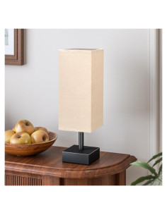 Lámpara de Mesa Aooshine S6-16 Lino Negro 33.6 cm