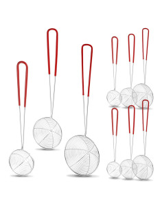 Juego de 9 cucharas coladoras Mirrline acero inoxidable 3 tamaños