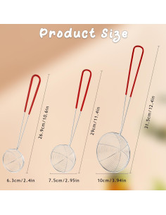 Juego de 9 cucharas coladoras Mirrline acero inoxidable 3 tamaños 2