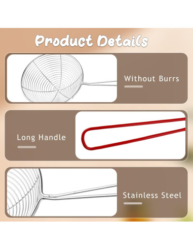 Juego de 9 cucharas coladoras Mirrline acero inoxidable 3 tamaños