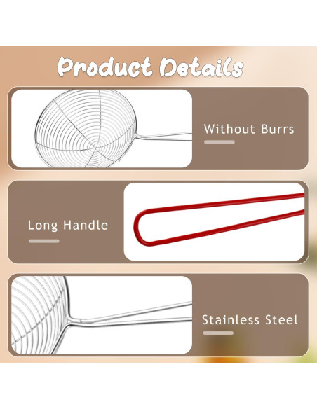 Juego de 9 cucharas coladoras Mirrline acero inoxidable 3 tamaños