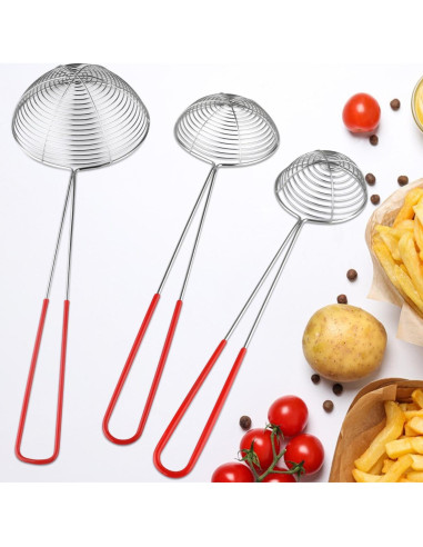 Juego de 9 cucharas coladoras Mirrline acero inoxidable 3 tamaños