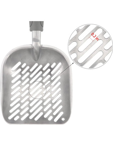 Pala para Arena de Gato QIYADIN de Aluminio Gris 35 cm