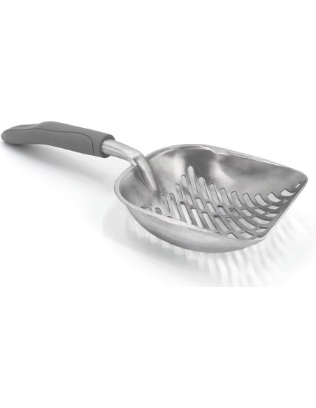 Pala para Arena de Gato QIYADIN de Aluminio Gris 35 cm