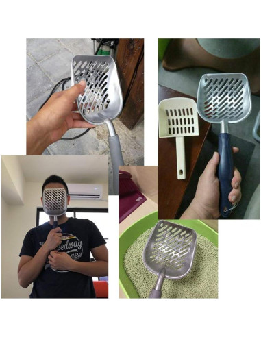 Pala para Arena de Gato QIYADIN de Aluminio Gris 35 cm