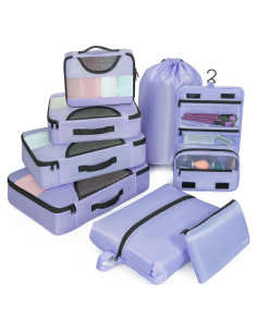 Cubos de Compresión FREEAMG 8 Piezas para Viajes Púrpura
