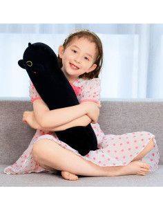 Gato de Peluche Negro 70cm Almohada Abrazo Regalo Niños 2