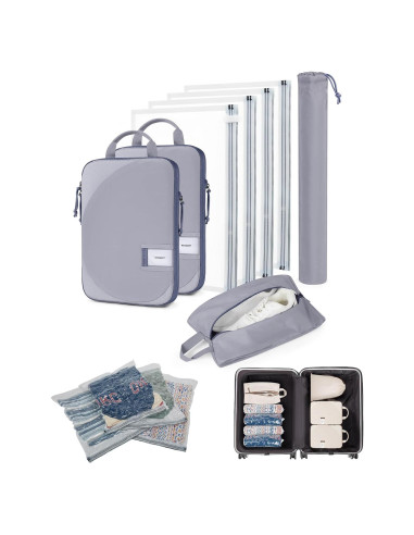 Set de 8 Cubos de Empaque BAGSMART Gris para Viajes