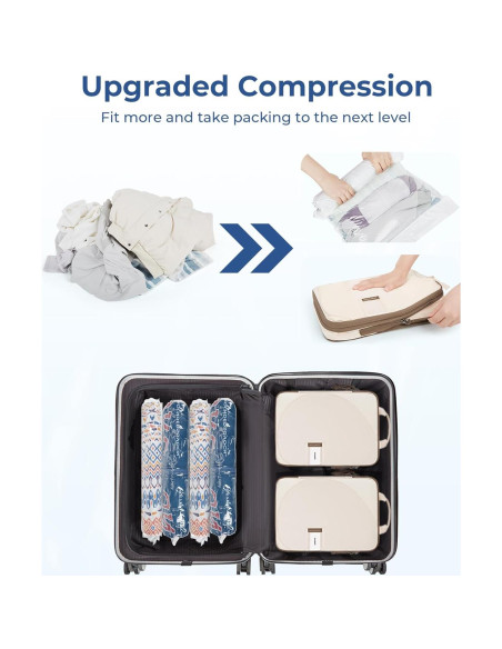 Set de 8 Cubos de Empaque BAGSMART Gris para Viajes