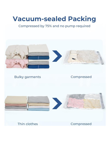 Set de 8 Cubos de Empaque BAGSMART Gris para Viajes