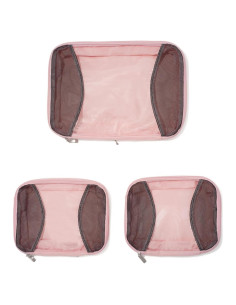 Juego de 3 Cubos de Compresión Baggallini Nylon Rosa