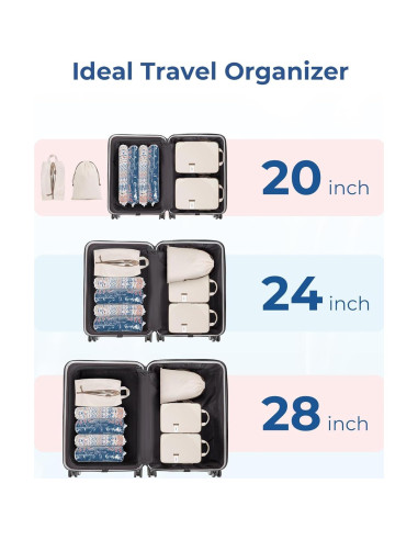 Set de 8 Cubos de Empaque BAGSMART Gris para Viajes