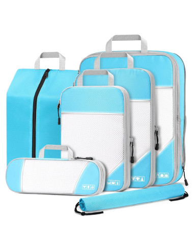 Kolvoii Cubos de Compresión 6 Set Azul para Viaje