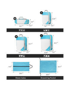 Kolvoii Cubos de Compresión 6 Set Azul para Viaje 2