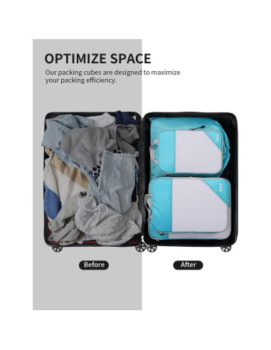 Kolvoii Cubos de Compresión 6 Set Azul para Viaje