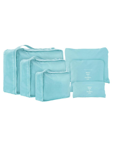 Cubos de Empaque Jealkip 6 Piezas Nylon Verde Teal