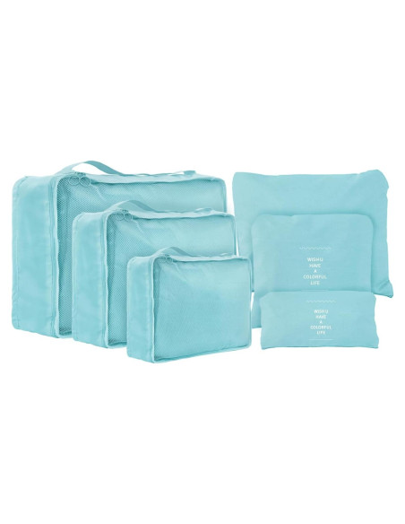 Cubos de Empaque Jealkip 6 Piezas Nylon Verde Teal