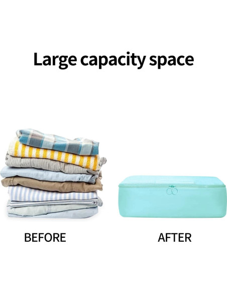 Cubos de Empaque Jealkip 6 Piezas Nylon Verde Teal