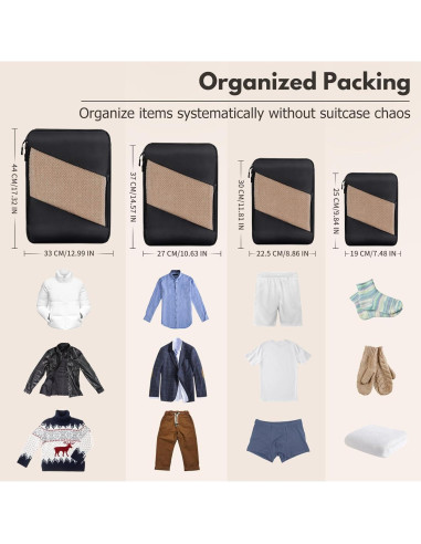 Cubos de Compresión Jetsetta XL y L - 5 Piezas Negro