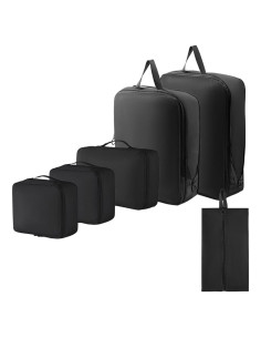 Juego de 6 Cubos de Empaque SOMADA Negro para Viaje