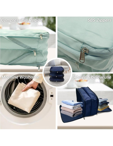 Cubos de Empaque GOTENTIFY 3 Piezas Impermeables Azul