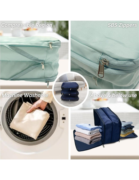 Cubos de Empaque GOTENTIFY 3 Piezas Impermeables Azul