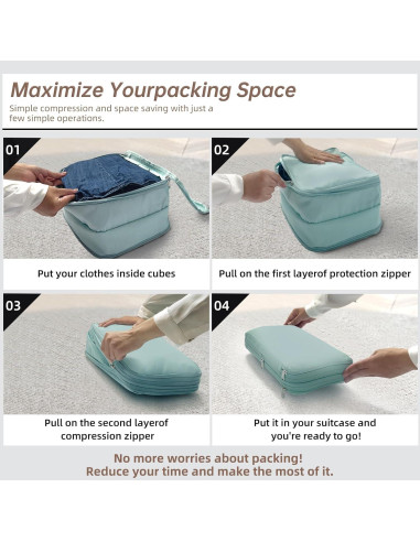 Cubos de Empaque GOTENTIFY 3 Piezas Impermeables Azul